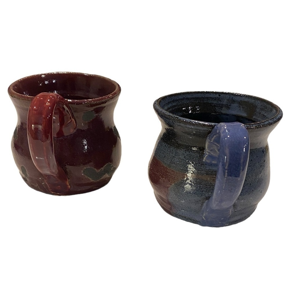 Hand Thrown Pottery Coffee Mug- Set of 2 - Signed by Artist Rustic Farmhouse. - Picture 6 of 12